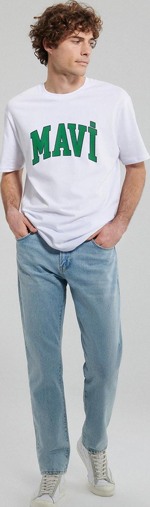 M0611711-620 Mavi Logo Tişört Beyaz Ss Erkek T-Shirt