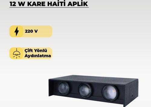 Haiti Led Aplik Siyah Kasa 2200K Amber Işık