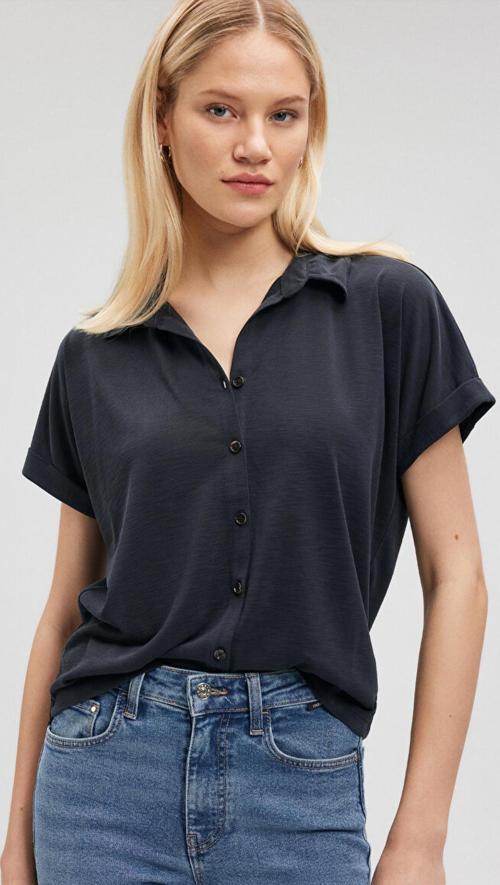 M168081-900 Kısa Kol Tişört Siyah Ss Kadın T-Shirt