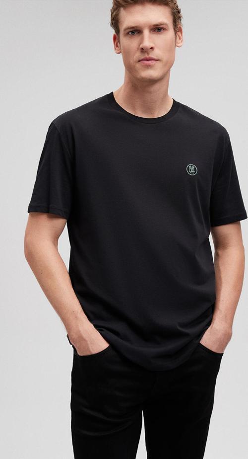 M067074-900 Logo Nakışlı Tişört Siyah Ss Erkek T-Shirt
