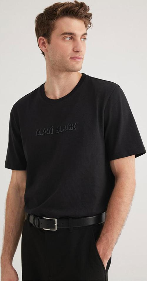 M0612527-900 Erkek Mavi Baskılı T-Shirt