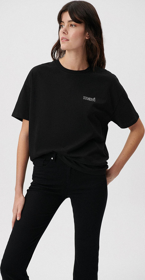 M1611309-900 Kısa Kollu Penye Siyah Ss Kadın T-Shirt