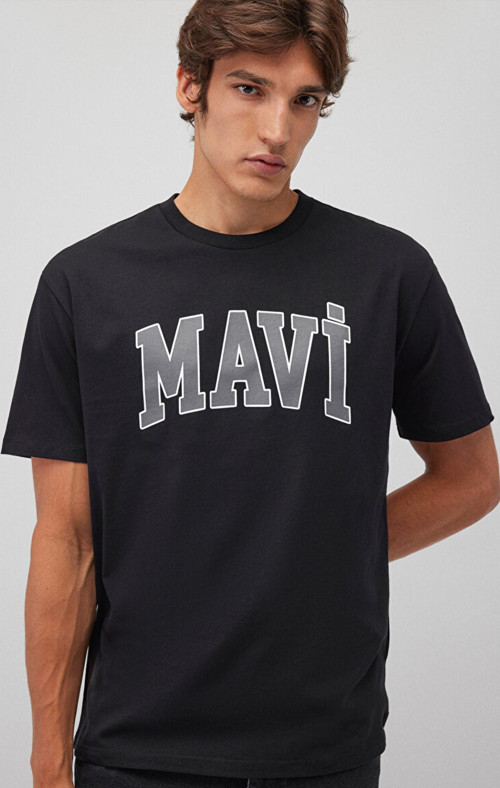 M0611711-900 Erkek Mavi Logo T-Shirt