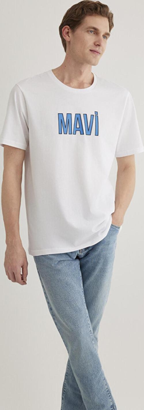 M066842-620 Erkek Mavi Logo T-Shirt