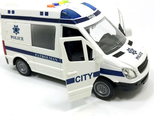 Işıklı Ve Sesli Sürtmeli Polis Minibüsü 1:16 CTOY-WY590A/B