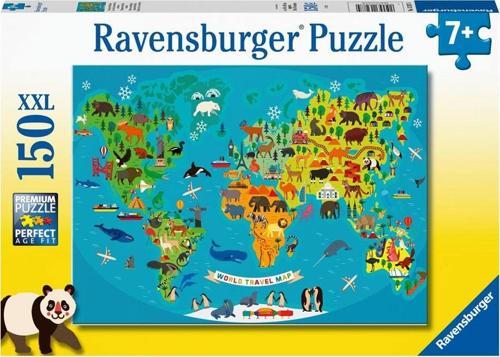 150 Parça Puzzle Hayvanlı Harita 132874