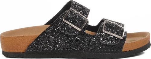 Siyah Taş İşlemeli Hafif Kadın Terlik PC-7552 Z