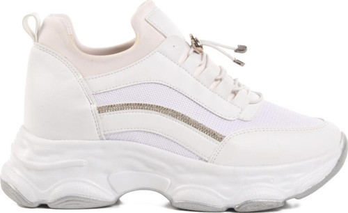 Beyaz Yüksek Taban Kadın Sneaker 6064 Z