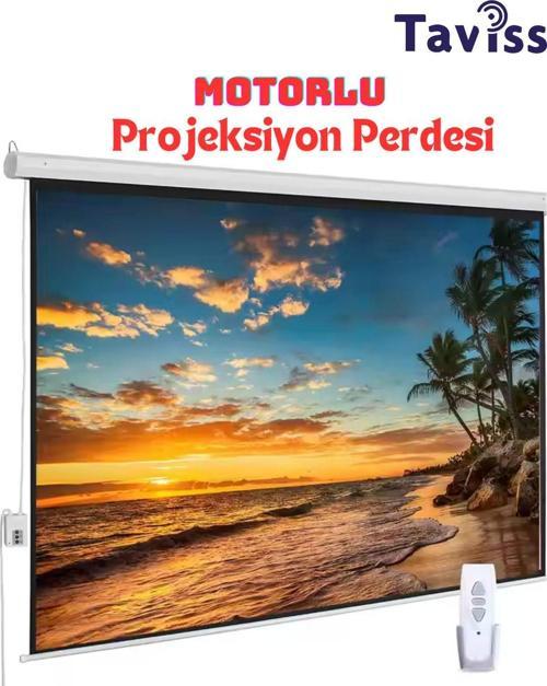 240X200 Cm Motorlu Kumandalı Projeksiyon Perdesi