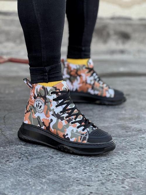 Wg017 Koyu Askeri Erkek Yarım Bilek Casual Ayakkabı