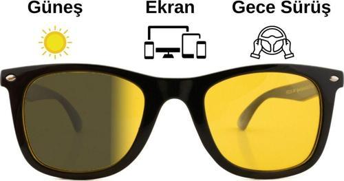 Antifar Fotokromik 3İn1 Gözlük | Gece Sürüş | Ekran | Güneş | Ts006