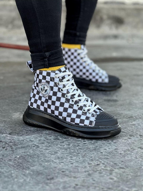 Wg017 Damalı Erkek Yarım Bilek Casual Ayakkabı