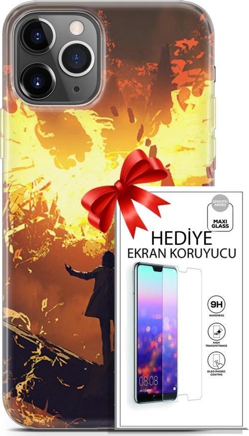 Apple İphone 11 Pro Kılıf Orijinal Seri Neo 13 Mor Panter Fortnite Case Kapak Ekran Koruyucu