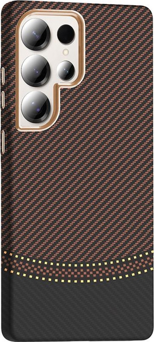 Galaxy S25 Ultra Kılıf M-safe Şarj Özellikli Karbon Fiber Görünümlü Gros Kapak