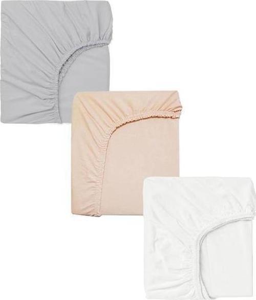 3 Adet 40 x 80 + 10 cm Anne Yanı Lastikli Penye Kumaş Bebek Çarşafı