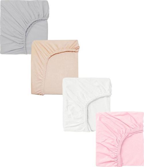 4 Adet Pamuklu ve Lastikli 60 x 120 x 15 cm Penye Bebek Çarşaf