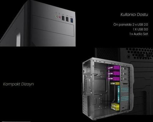 TA-K61 350W Siyah-Gri Mid Tower ATX Kasa