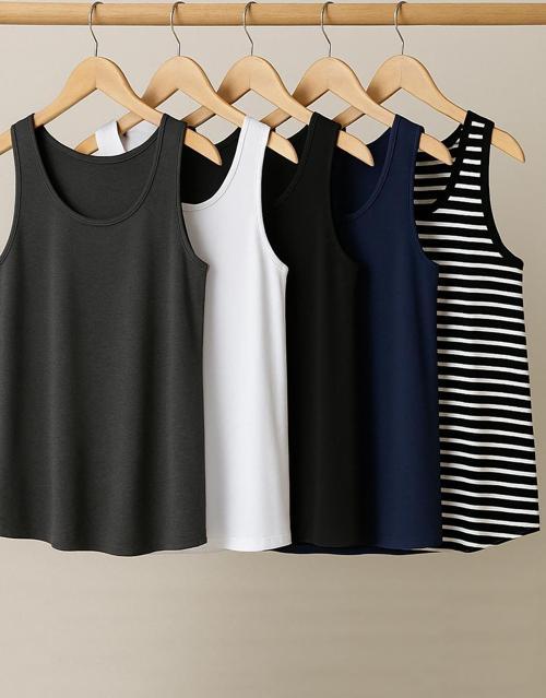 5 Adet A Kesim Pamuklu Kalın Askılı Atlet Tişört