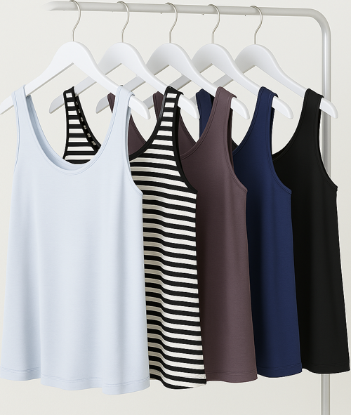 5 Adet A Kesim Pamuklu Kalın Askılı Atlet Tişört