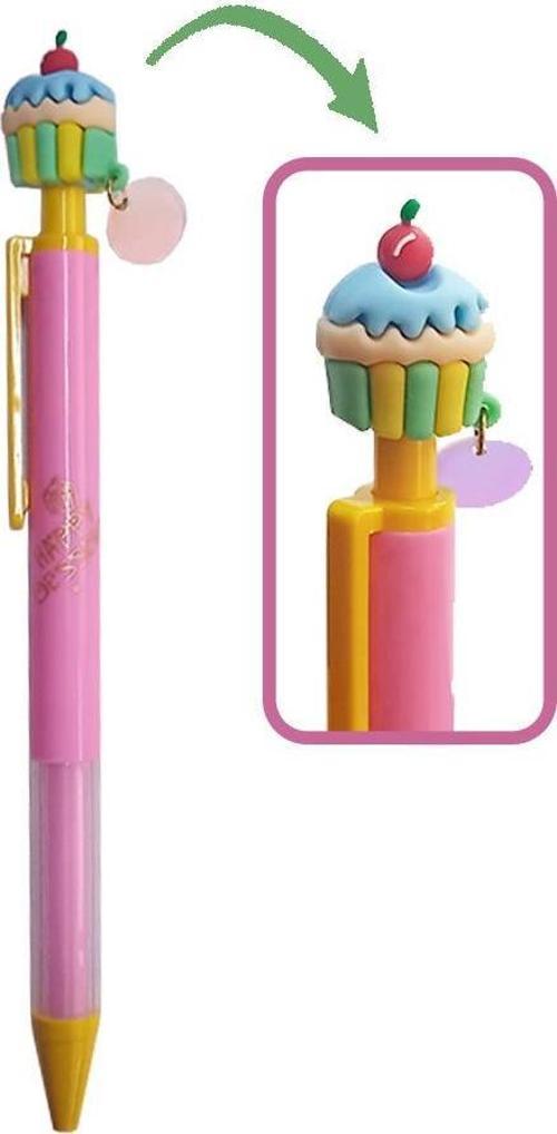 Cupcake Versatil Kalem Açık Pembe 1 Adet Pasta Kapkek Figürlü 0,7 Uçlu Kalem Hediye Kalem Sevimli Kalem
