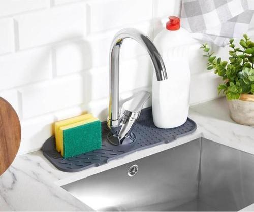 Silikon Su Tutucu Musluk Lavabo Sabunluk Sünger Matı Kaydırmaz