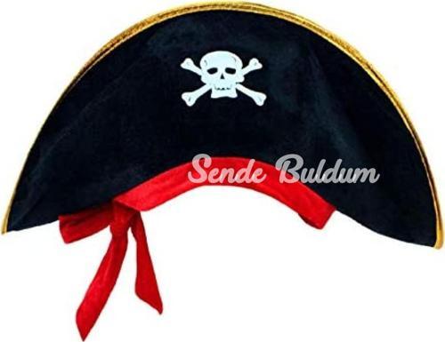 Nessiworld Kaptan Jack Kadife Çocuk Boy Korsan Şapkası