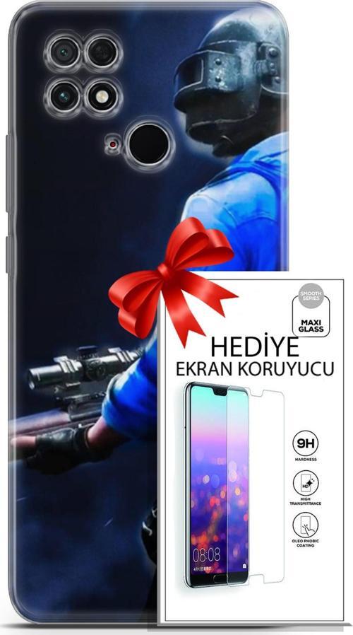 Xiaomi Poco C40 Kılıf Orijinal Seri Pubg 12 Mavi Gömlekli Tasarım Kılıf + Ekran Koruyucu