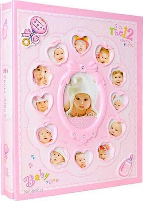 10x15cm 240 Fotoğraf Kapasiteli 12 Ay Çerçeveli Lüks Bebek Fotoğraf Albümü