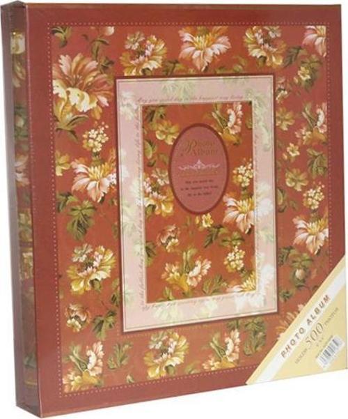 10x15cm 500 Fotoğraf Kapasiteli Kutulu Çiçek Desenli Lüks Ofset Fotoğraf Albümü