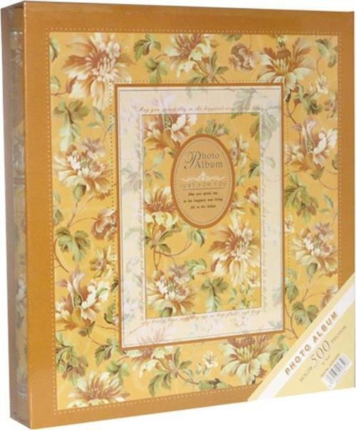 10x15cm 500 Fotoğraf Kapasiteli Kutulu Çiçek Desenli Lüks Ofset Fotoğraf Albümü
