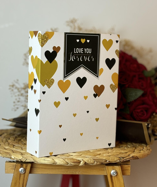 Fotoğraf Albümü 10x15cm 200 Fotoğraf Kapasiteli Renkli Love You Desenli Anı Albümü
