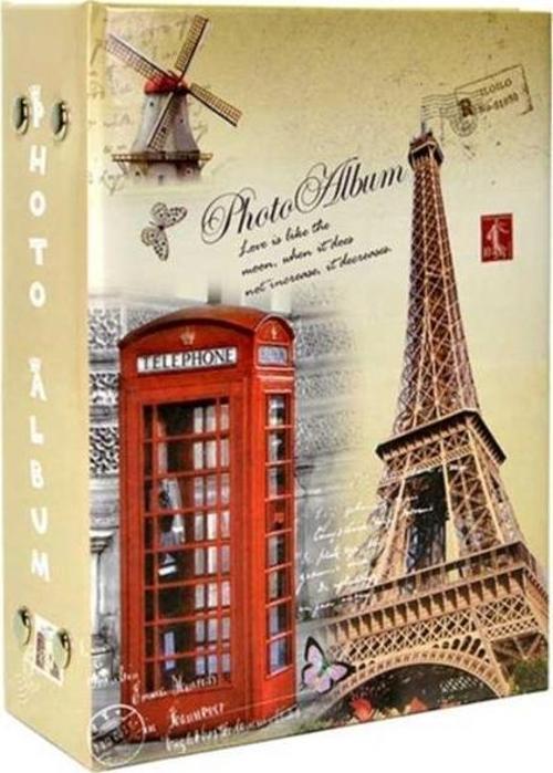 Renkli Desenli 96'lık 10x15cm Promosyon Fotoğraf Albümü Eyfel Kulesi