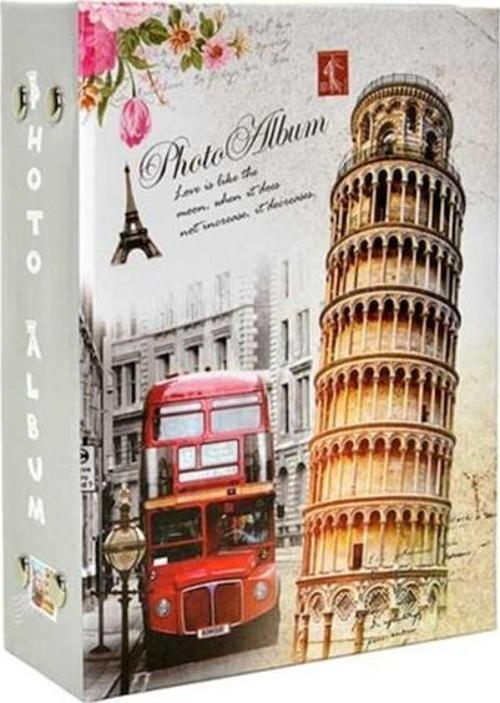 Renkli Desenli 96'lık 10x15cm Promosyon Fotoğraf Albümü Pisa Kulesi