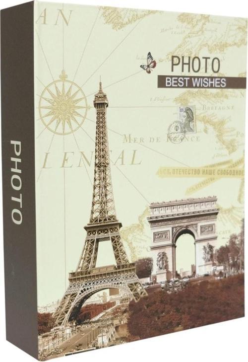 RS4602-2 Fotoğraf Albümü 10x15cm 200 Fotoğraf Kapasiteli Eyfel Kulesi Desenli Anı Albümü