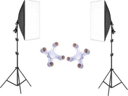Softbox 50x70cm 4 Duylu Ikili Set Sürekli Işık Ürün Video Fotoğraf Çekimleri