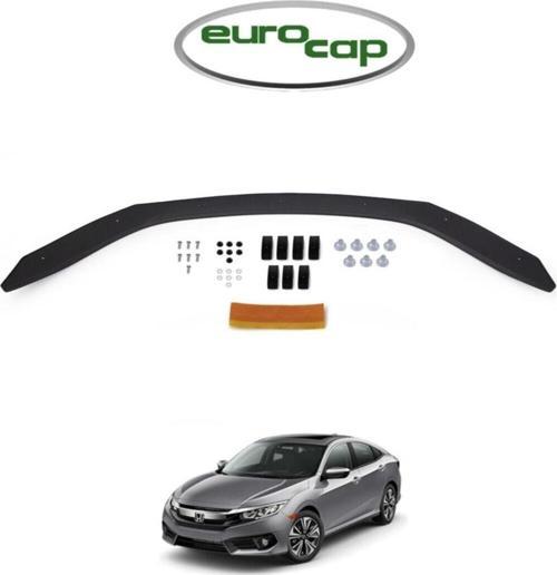 Honda Civic 10 Ön Kaput Koruma Rüzgarlığı 3Mm Akrilik (Abs) Parlak Siyah Deflektör 2016->