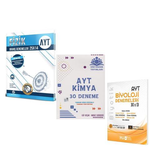 Bilgi Sarmal AYT Fizik Çöz Kazan Kimya ve Biyotik Biyoloji Deneme Seti 3 Kitap