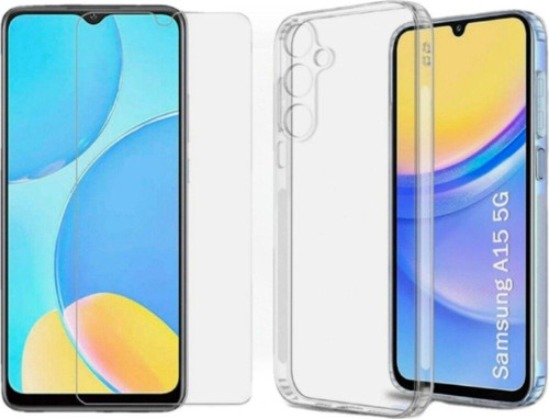 Samsung A15 Uyumlu Ekran Koruyucu Ve Şeffaf Kılıf