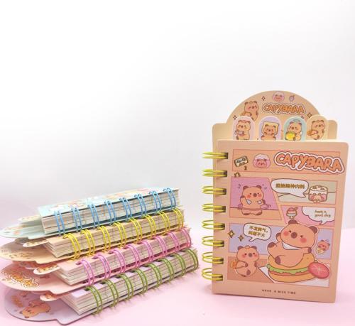 Sevimli Capybara Kapibara Ayraçlı Mini Not Defteri (9x14,5 cm) - Sarı