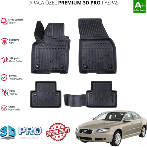 VOLVO S40 ARACA ÖZEL 3D PASPAS 2004 2005 2006 2007 2008 2009 2010 2011 2012