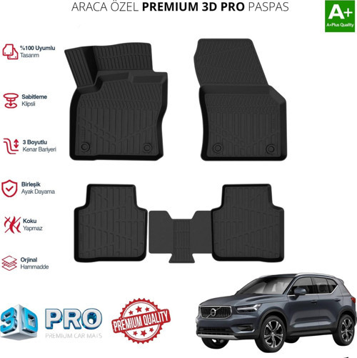 VOLVO XC40 ARACA ÖZEL 3D PASPAS 2018 2019 2020 2021 2022 2023 2024