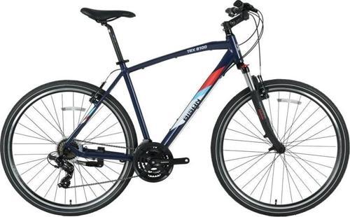 TRX 8100-23 ERKEK ŞEHİR BİSİKLETİ 46CM V 28 JANT 21 VİTES MAT SİYAH MAVİ