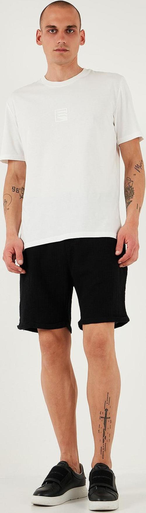 % 100 Pamuk Regular Fit Normal Bel Müslin Erkek Short CF25S657802 SİYAH