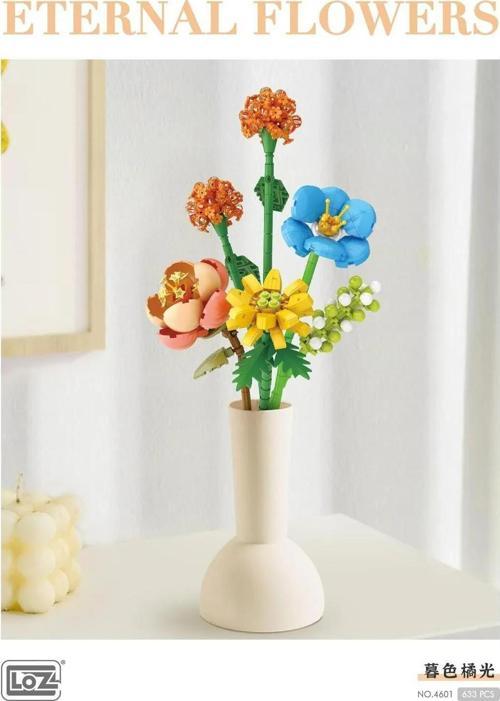 Loz Eternal Flowers Seti – Ayçiçeği, Ortanca, Zambak ve Şakayık Çiçek Buketi Yapı Oyuncağı 633parça