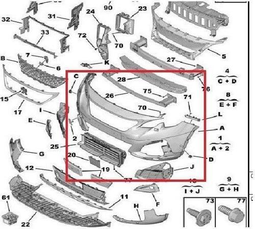 - ÖN TAMPON ORJ.( BEYAZ BOYALI ) PG 3008 2016- - 1617976480 / 1617976580 / 1617976280 / 1617976380