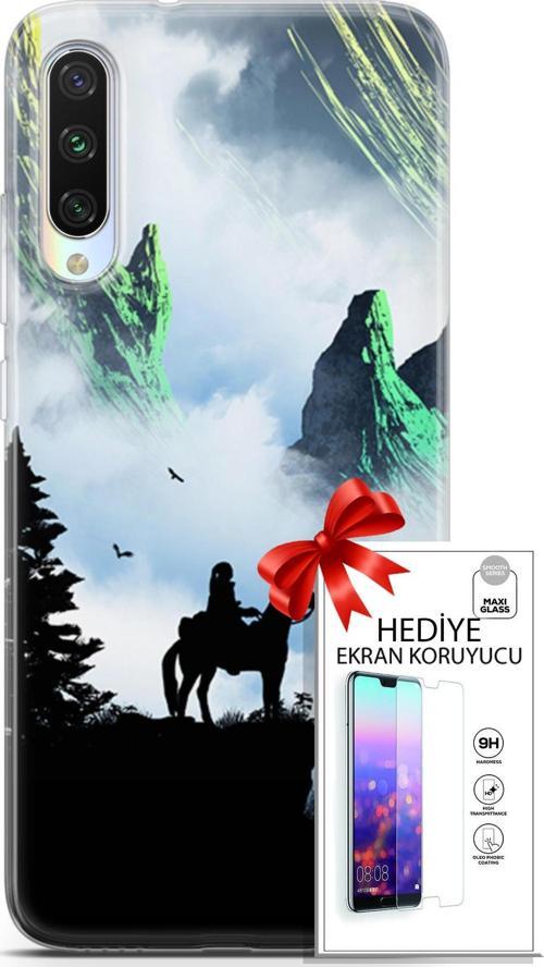 Xiaomi Mi A3 Kılıf Orijinal Seri Algorand 25 Atlı Soyulmayan Kılıf + Ekran Koruyucu Full Korumake