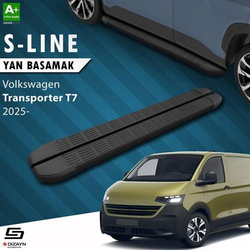 S-Dizayn Volkswagen Transporter T7 Kısa Şase S-Line Siyah Yan Basamak 223 Cm 2025 Üzeri A+ Kalite