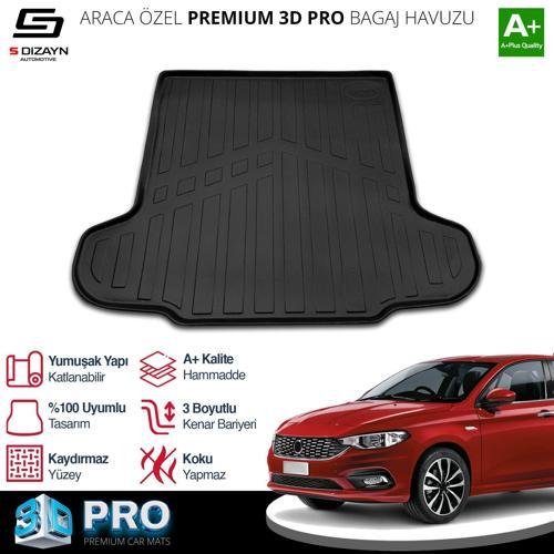 S-Dizayn Fiat Egea Sedan 3D Pro Bagaj Havuzu 2015 Üzeri A+ Kalite