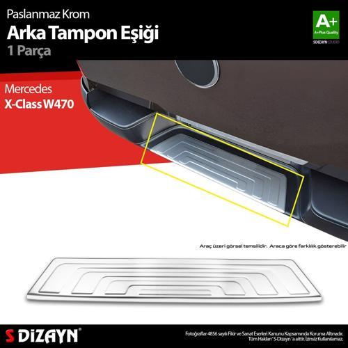 S-Dizayn Mercedes X-Class Krom Arka Tampon Eşiği 2017 Üzeri A+ Kalite