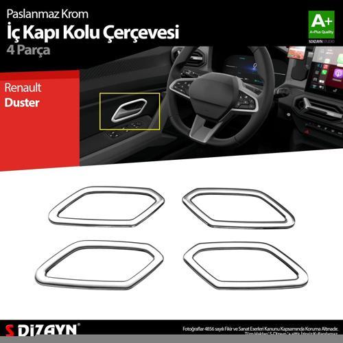 S-Dizayn Renault Duster Krom İç Kapı Kolu Çerçevesi 4 Prç 2024 Üzeri A+ Kalite